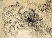 Eugene Delacroix Apollo Slays Python oil painting